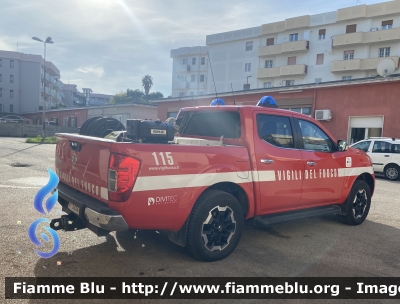 Nissan Navara IV Serie
Vigili del Fuoco
Comando Provinciale di Bari
Distaccamento di Corato
Fornitura per Regione Puglia
Veicolo finanziato dal Fondo Europeo di Sviluppo Regionale 
Modulo modello D10Fx con serbatoio da 400 litri di acqua + serbatoio da 15 litri di schiuma
Allestito da Divitec
VF 32341
Parole chiave: Nissan Navara_IVserie VF32341