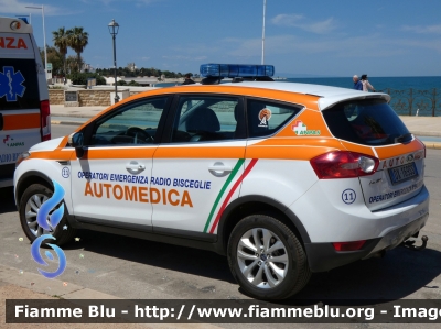 Ford Kuga
Operatori Emergenza Radio
Bisceglie (BT)
Automedica
Codice Automezzo: 11
Parole chiave: Ford Kuga Automedica