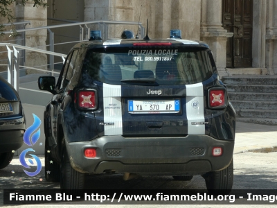 Jeep Renegade restyle
Polizia Locale
Comune di Palo del Colle (BA)
Codice Automezzo: 03
POLIZIA LOCALE YA 370 AP
Parole chiave: Jeep Renegade_restyle POLIZIALOCALEYA370AP